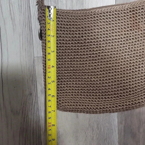 The Sak Taupe Handmade Crocheted Knit Woven Boho Shoulder Bag - Picture 8 of 12